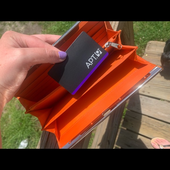 NWT APT9 Orange Snake skin Wallet+ Card Holder - Picture 10 of 14